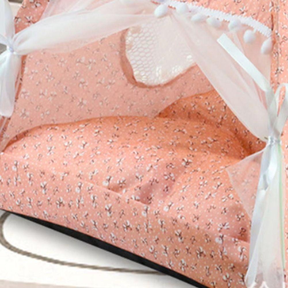 Cute Pet Tent House Comfortable Kitten Bed Kennel Ventilate Dog Basket Beds  Indoor