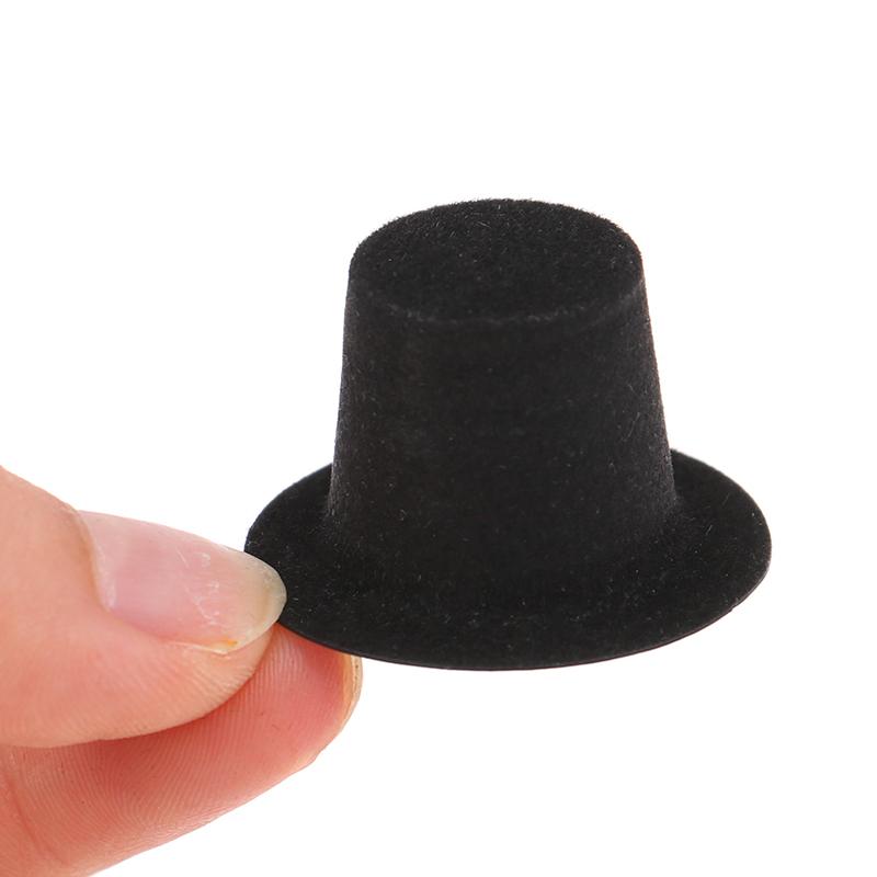 10 stk 1:12 dukkehus Miniatyr Simulering Black Flocked Hat Model Gjør-det-selv-tilbehør
