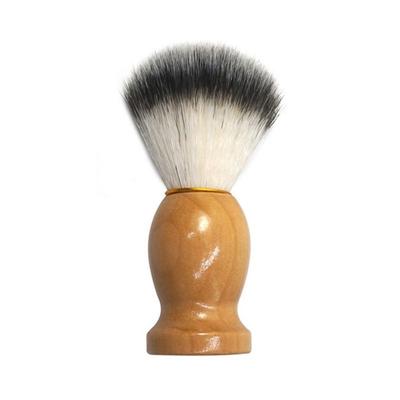 Foam Brush Brush Shaving Barbershop Beard Brush Shaving Foam, A. Wood Color Soft Bristle Brush