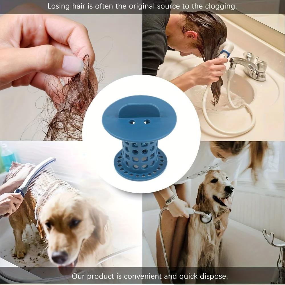 1pcs  Shower Drain Hair Catcher Hair Cleaning Collector Bathroom Accessories Flexible Sewer Filter  Sink Drain Protector
