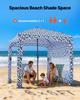 VEVOR Beach Cabana, 1.83 x 1.83 m Beach Canopy with Side Wall, UPF 50+ Protection Easy Setup Cabana Tent with Sand Pockets