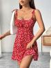 Spring A-Line Waist-Hugging Short Skirt 2025: European & American Casual Slimming Dress