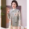 Elegant New Chinese Style Knitted Cardigan for Middle-Aged Women