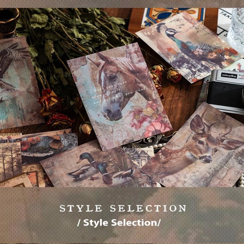 30 Buc/Set Cărți Poștale Vintage cu Flori și Păsări Hârtie de Fundal Cărți Poștale DIY Cărți Poștale Suvenir