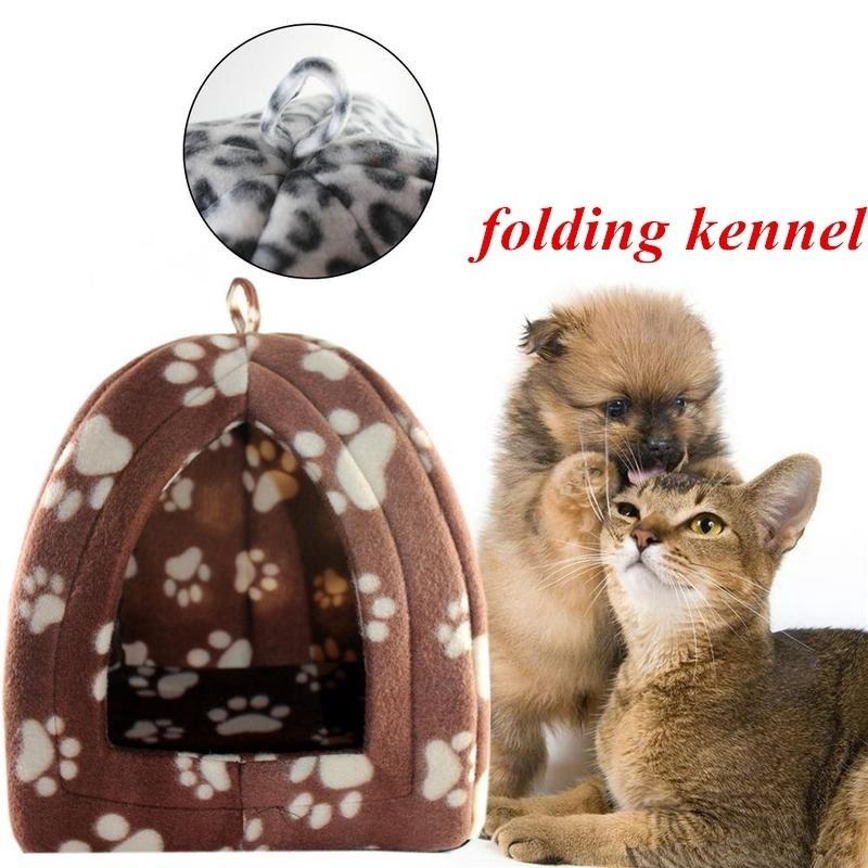 Comfortable Folding Pet House Kennel Dog Cat Bed Cave Tent
