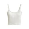 Women's U-Neck Padded Tank Top - Tight-Fit Summer Camisole, Backless, High-Waisted Style