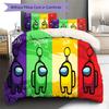 Among Us Custom Name Pattern Bedding,Quilt Set Quilt Cover Pillowcase Home Birthday Gift(1 * Duvet Cover + 2 * Pillowcase, Without Core)