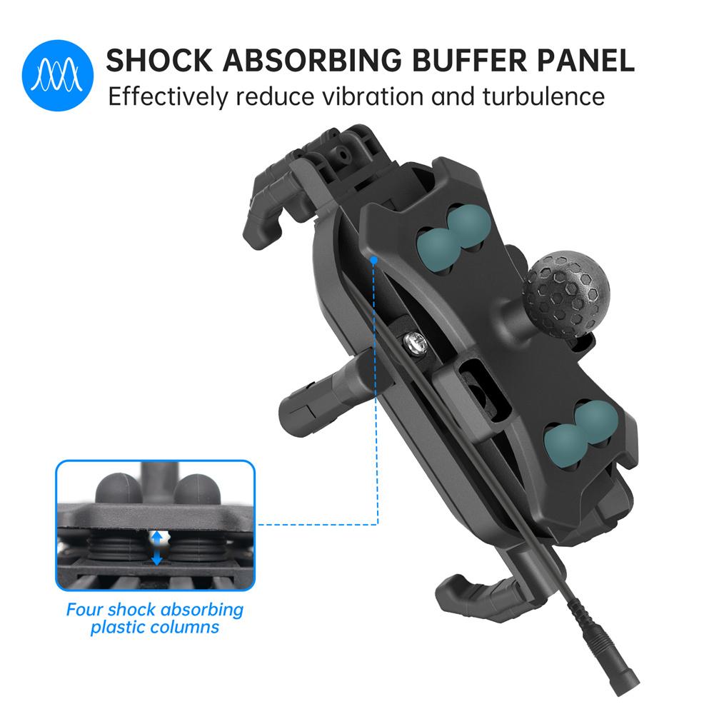 12V-24V 15W QC3.0 Wireless Charging Holder for Motorcycle Handlebar