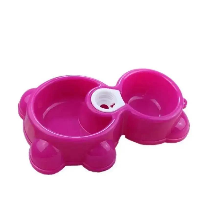1 Pcs High Quality Dual Port Dog Utensils Bowl Cat Drinking Fountain Food Dish Pet Automatic Water Dispenser Feeder