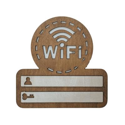 Träskylt för WiFi-lösenord Väggmonterad Åter skrivbar Trådlös Nätverksindikatorplatta Handskrift Mångsidig Användning WiFi-skyltning