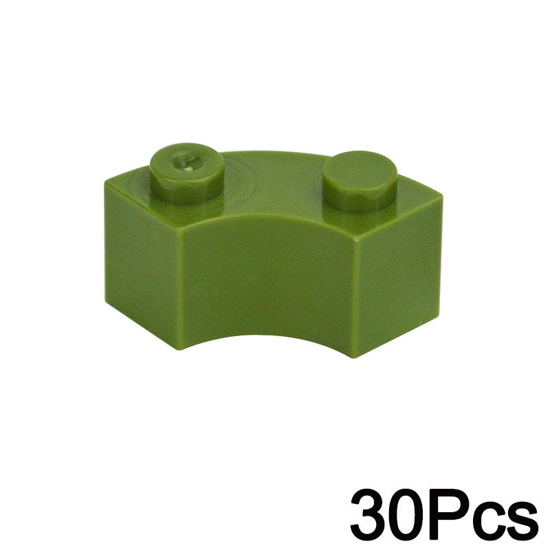 

30PCS MOC Thick Building Blocks 85080 2x2 Round Changeover Curved Brick Construction Accessories Parts 3063 Bricks Kid Toys зелений