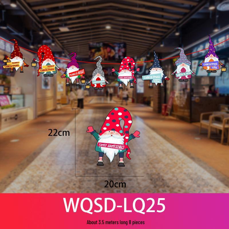 24 Christmas Cartoon Store Paper Bunting Flags for Festive Atmosphere