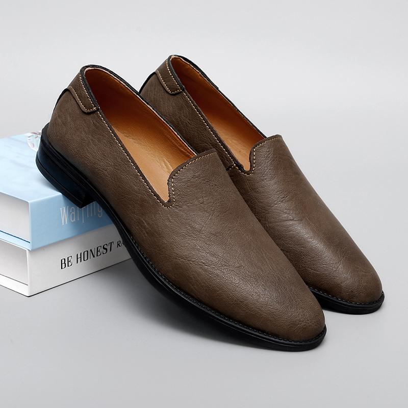 

Business Leisure Men Loafers Simple Luxurious Breathable Comfortable Soft N Slip Oversized (36-48) Lazy Shoes 36 хаки