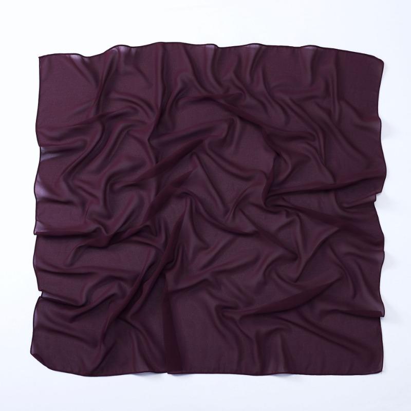 Versatile Solid Chiffon Scarf 90cm Square Headscarf For Women
