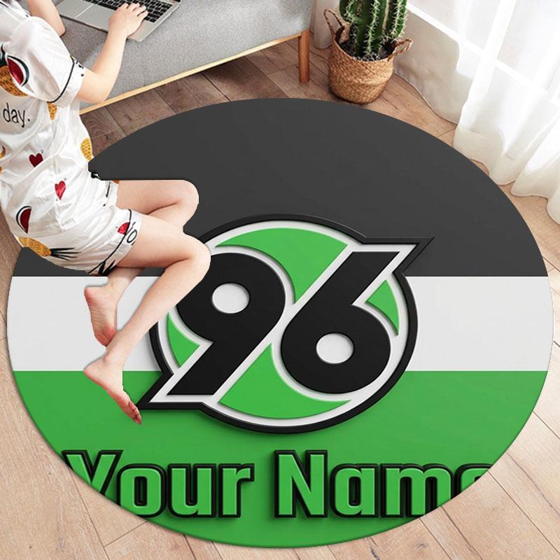 Hannover 96 Custom Name Round Area Rug,Carpet Rug for Living Room Bedroom Sofa Playroom Decor,Non-slip Floor Mat