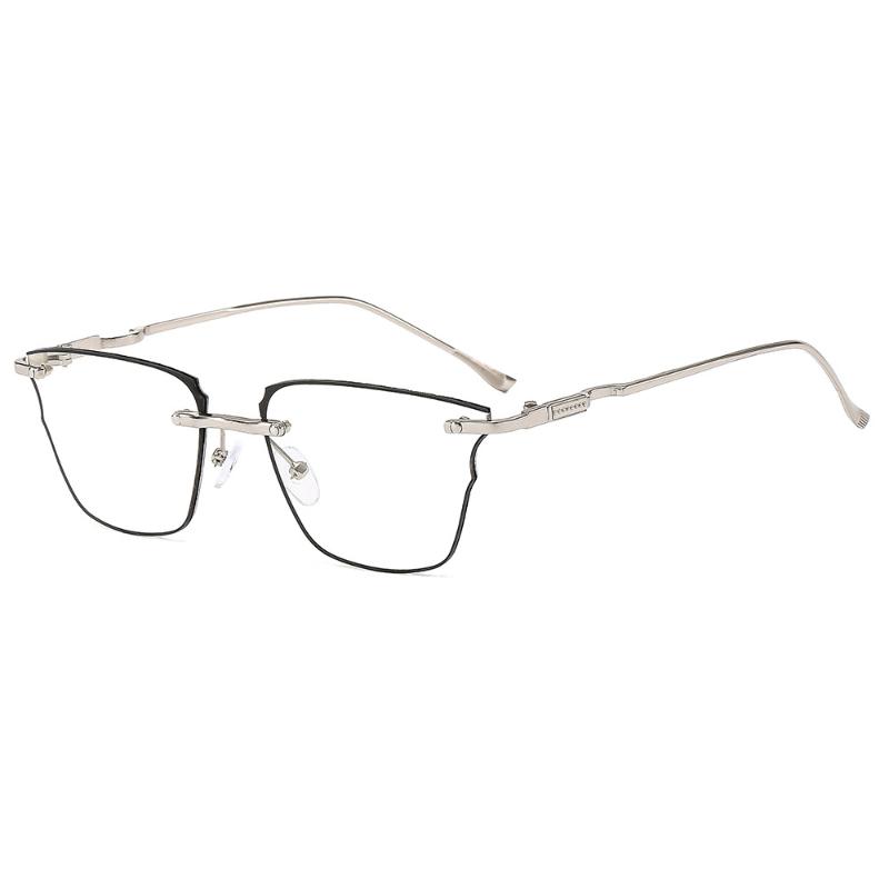 Fashion Rimless Square Blue Ray Blocking Anti-Blue Light Women Reading Glasses Ultralight Eye Protection Men Hyperopia Glasses