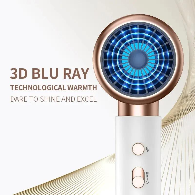 1 uscător de păr, flux de aer cu turbină electrică de mare viteză, zgomot redus, temperatură constantă și uscare rapidă, potrivit pentru saloanele de acasă.