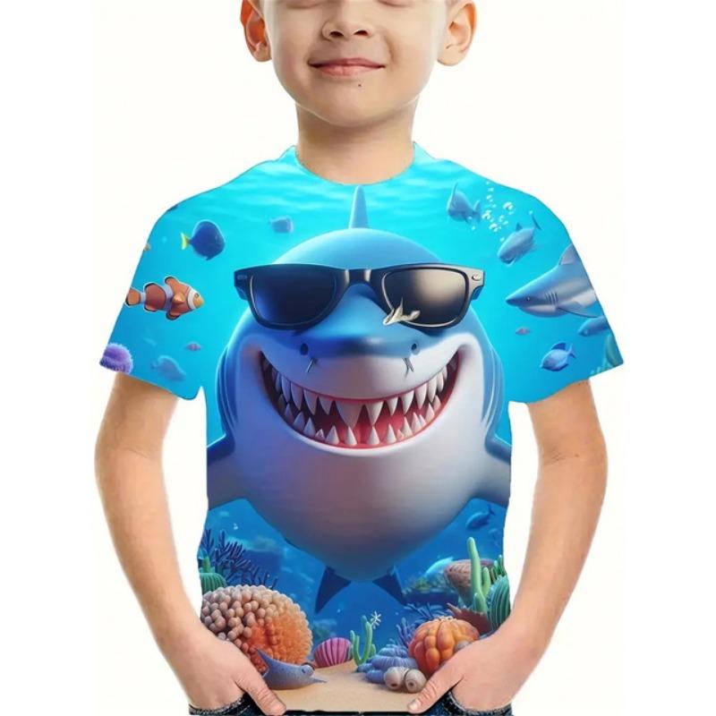 3d Print Retro Animal Top Tee Shirt Kids Boys Clothes Short Sleeve Casual Children's Clothing Fashion T Shirt For Boys