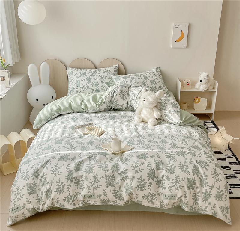 3Pcs Vintage Floral Plaid Pattern Duvet Cover Set 100% Cotton Ultra Soft Comforter Cover with Zipper Flowers Queen Bedding Set