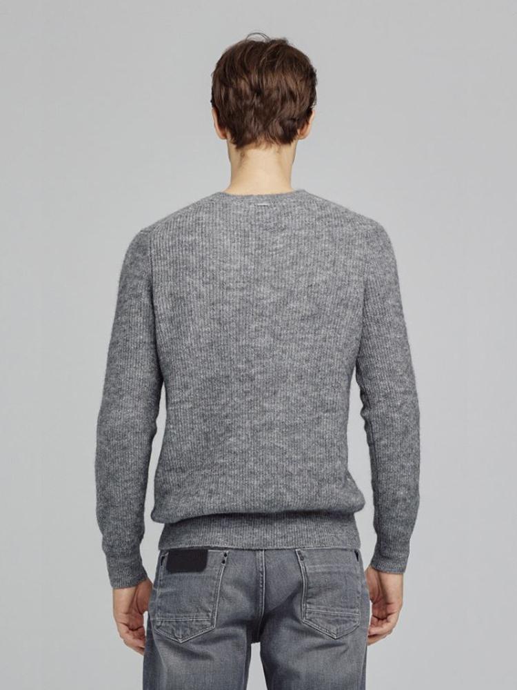 IKALOOK Round Neck Alpaca Wool Mix Knit Sweater Nit119