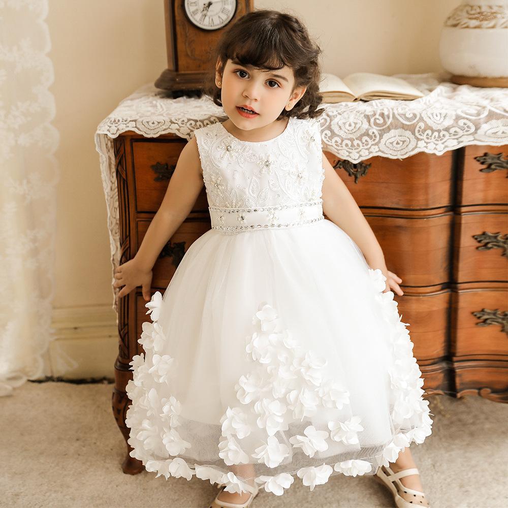 2024 New Petal Baby Flower Girl Bridesmaid Wedding Dress for Children