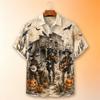 Halloween Skeleton Couple Shirt For Men 3D Printed Haunted Mansion Pumpkin Short Sleeve Shirt Victorian Horror Costume Party Top