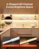 20-Pack 6.6 ft/2M U Shape LED Aluminum Channel, with Milky Cover, End Caps and Mounting Clips, Aluminum Profile for LED Strip Light Installations,