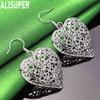 925 Sterling Silver Simple And Exquisite Openwork Heart Earrings - Stylish Evening Jewelry