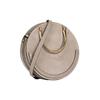 Chloe Color Block Leder Goldene Schnalle Runde Leder Schultertasche Crossbody Tasche Mittel Damen Taschen Grau CHC18SS333HFV23W