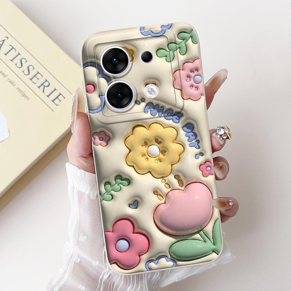 Stilvolle Blumenbemalte Hülle Für Infinix Zero 30 X6731 Case Weiche Silikon Handyhülle Für Infinix Zero 30 Zero30 5G Rückseite