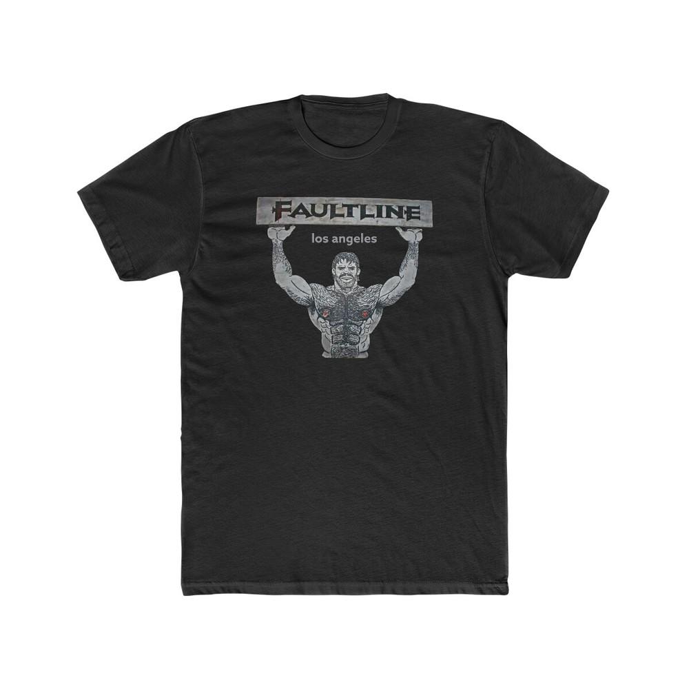 

the FAULTLINE gay leather los angeles bar Men#039;s Cotton Crew Tee Unisex T-Shirt XXXXL
