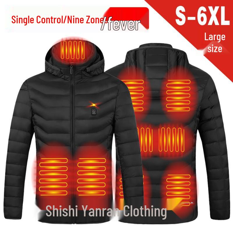 Dual-Control Hooded Heated Jacket with Three-Speed Intelligent Temperature Heating