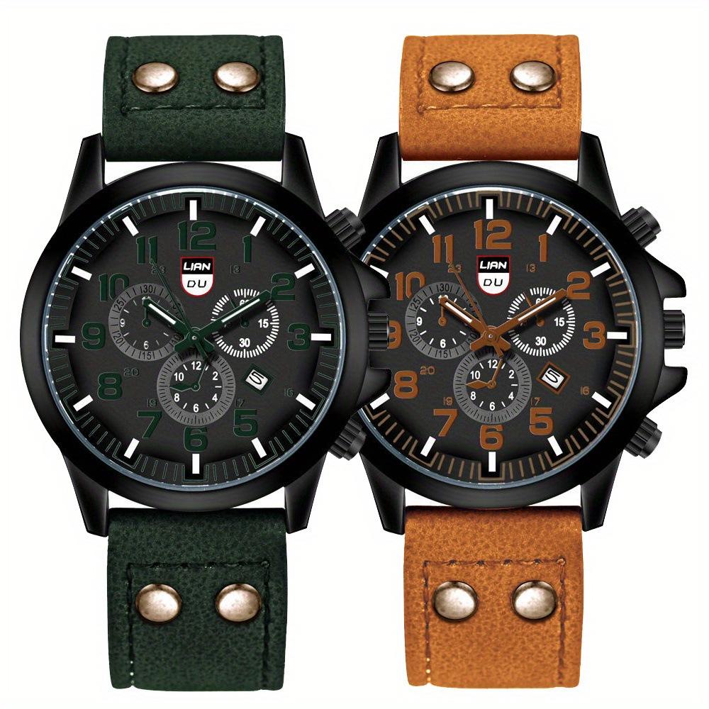 

Watch Two-Piece Set Men S Pu Leather Watch Men S Quartz Watch