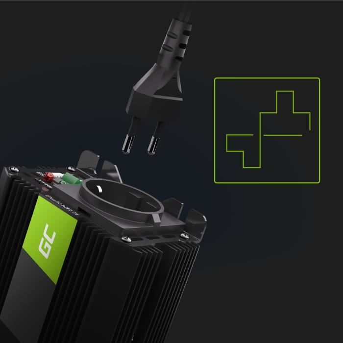 Convertisseur de Tension - Green Cell - 300W/600W - Sinusoïdal - Universel - Voyage, Camping