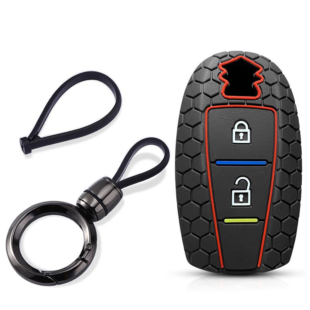 

For Suzuki Vitara S-Cross Swift 4 Baleno Alivio Kizashi 2 3 Buttons Silicone Key Cover Shell Car Remote Key Case Holder Keychain