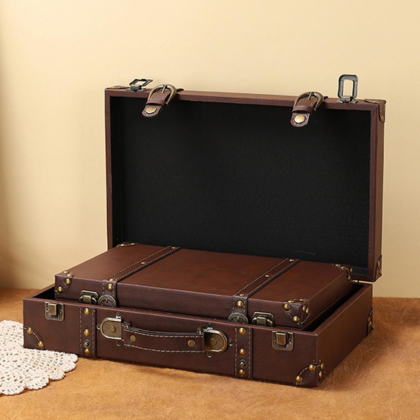 Suitcase Decoration Wood Mini Antique Style Keepsakes Small Storage Chest S 34cmx8cmx205cm 3970₽
