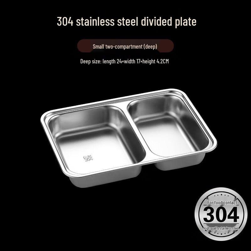 

Stainless Steel Compartment Lunch Plate 304, No Lid (10 Sets)