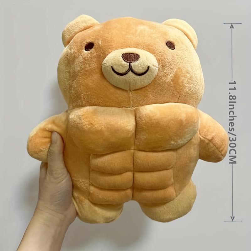 Cute Muscle Body Teddy Bear Plush Toys Stuffed Animal Lion Boyfriend Huggable Pillow Cushion Birthday Holiday Gift for Boy Girl
