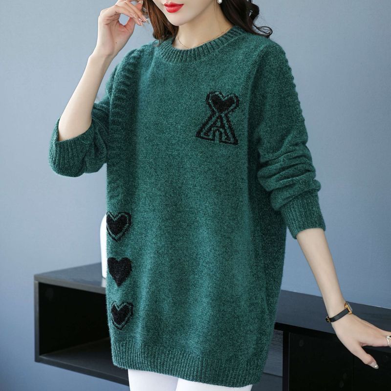 Sweater for Women Autumn Winter Oversize Thickened Pullover Warm Knitted Striped Base Layer Stretchy Long Sleeve Jumper Tops