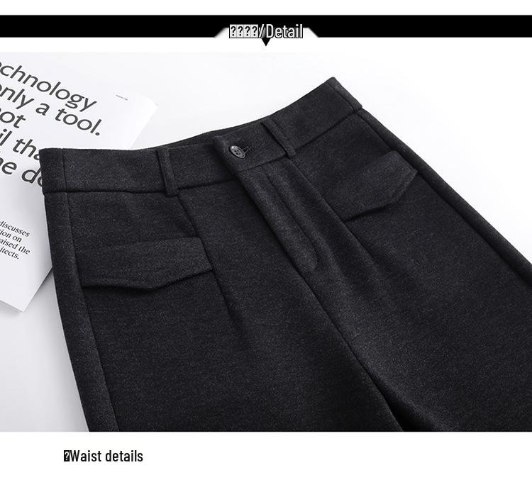 Women's Wool Blend High-Waisted Wide-Leg Pants - Autumn/Winter 2026 Fashion