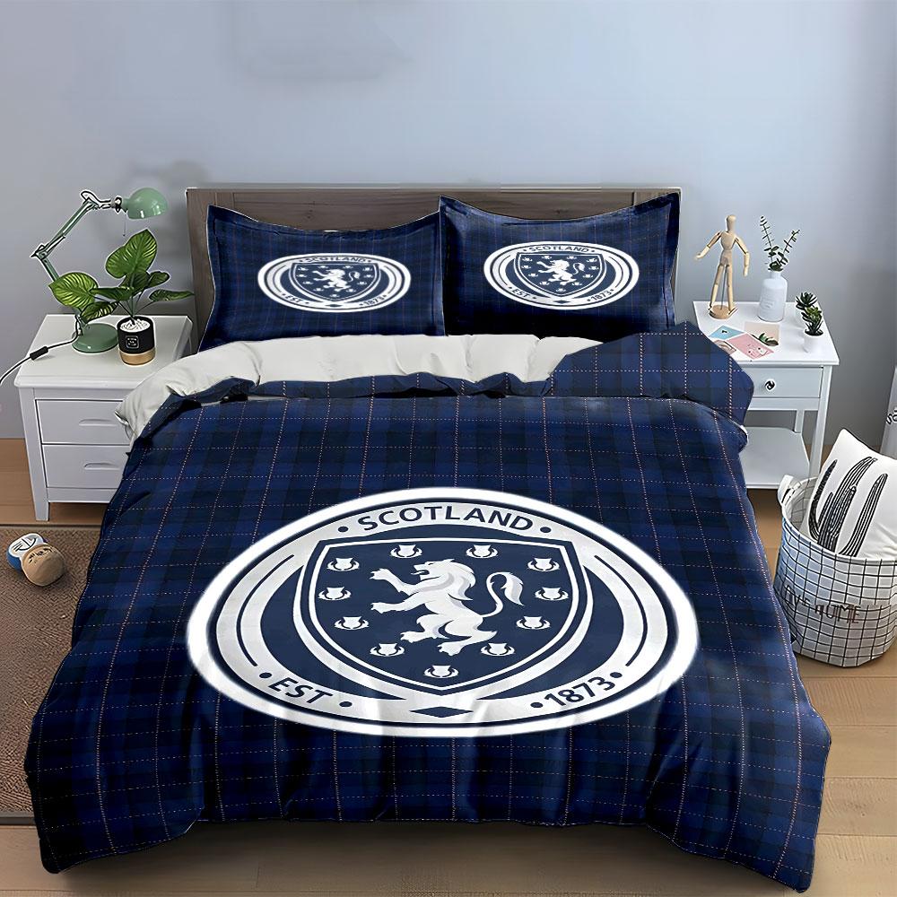 Set Biancheria da Letto Leone Cresta Scozia Set Copripiumino Copripiumino Federe (1 * Copripiumino 2 * Federe, senza piumino)