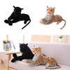 Simulation Plush Leopard Doll Home Decoration Multiple Sizes Black Child Yellow