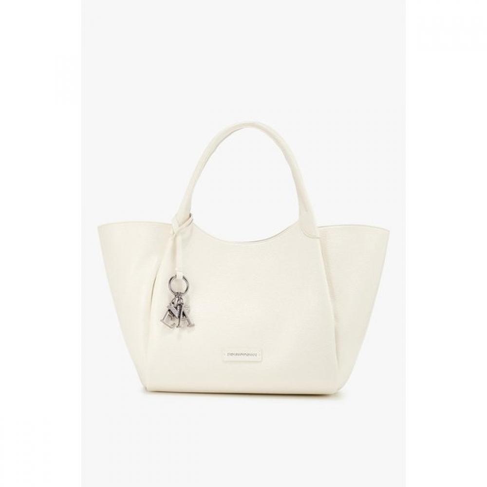 

Emporio Armani 25 F W Women S Logo Charm Wrinkled Leather Shopper Bag A525332506 TU