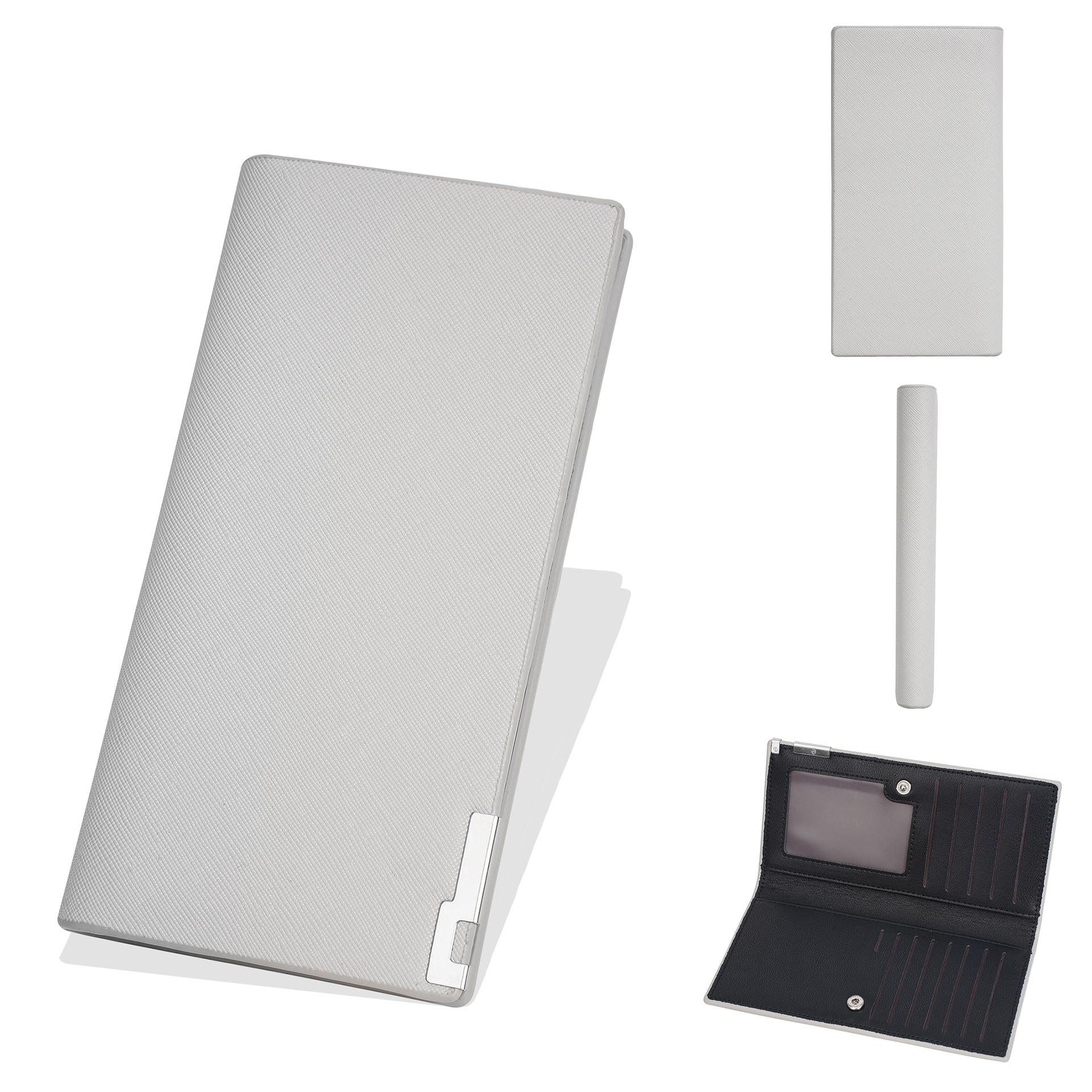 Новый мужской кошелек длинный мужской премиум пряжка многокарточный кожаный кошелек простой ПУ кошелек мужской светло-серый