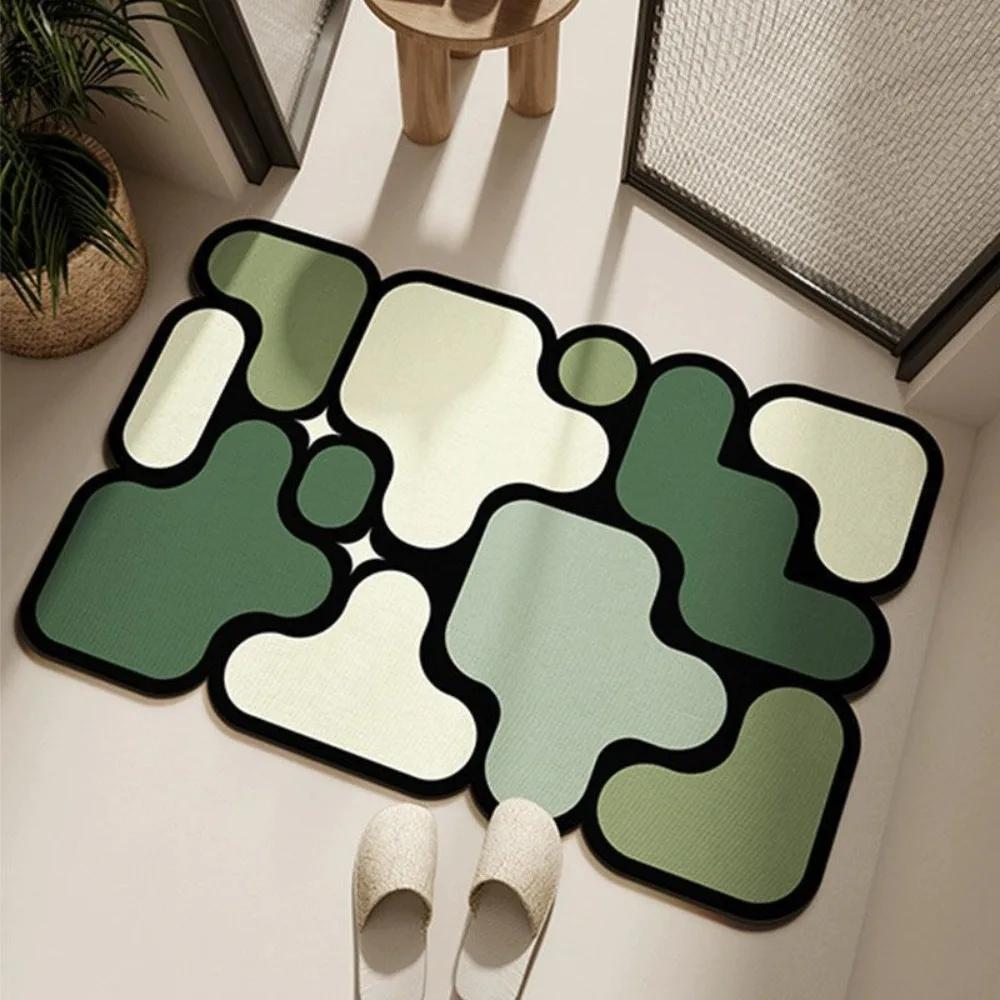 40x60cm Fast Drying Diatomaceous Earth Bath Mat Absorbent Non Slip Bathroom Toilet Floor Mat Easy Clean Puzzle Decor Bath Mat