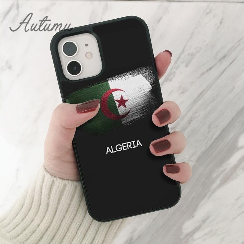 Algerien Algerische Flagge Telefon Fall für iPhone 11 12 13 14 Pro Max mini XR XS SE 2020 7 8 Plus samsung Galaxy S21 S22 Abdeckung shell