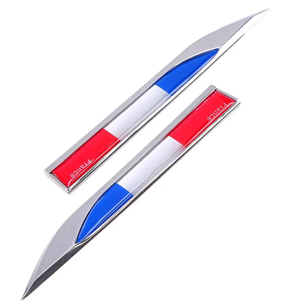 1 Pair Car 3D France French Flag Emblem Badge Decals Sticker for JEEP BMW Dodge Chrysler ALT1