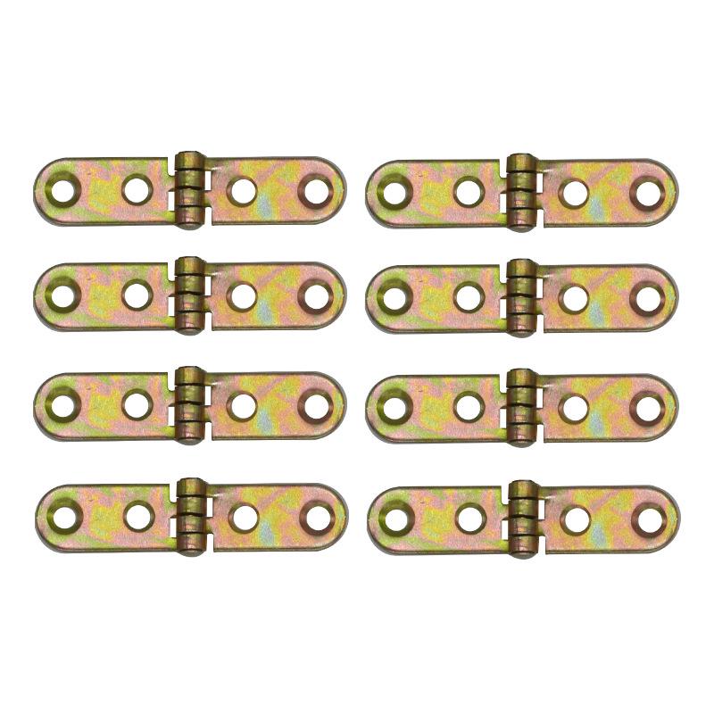 8-Piece 64mm Retro Colored Plating Foldable Cabinet Hinges for Wooden Box Furniture