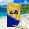 Asciugamano da Spiaggia Stampato con Spirito di Squadra dei Rams Football, Microfibra Super Morbida, Regalo Perfetto Compleanno, per Piscina, Spiaggia, Viaggio, per famiglia e amici