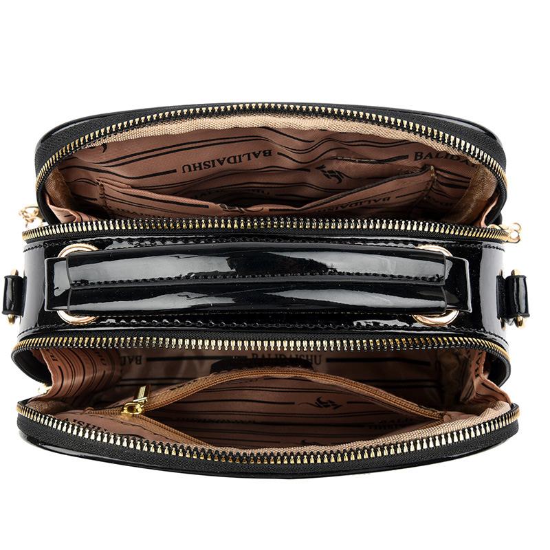 Neue quadratische Umhängetasche aus Lackleder mit großem Fassungsvermögen Hochwertige Textur modische und großzügige Damenhandtasche